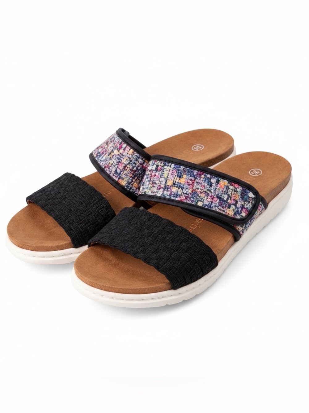 Bernie Mev Apollo Sandals Size 36 (6) Black Splash Woven Comfort NEW